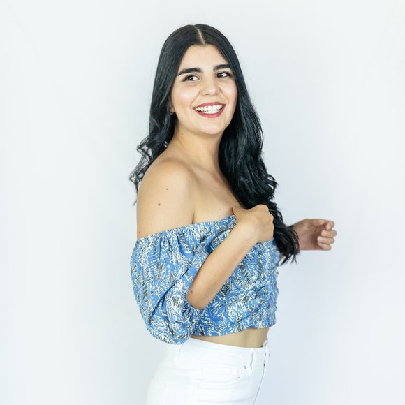 Sexy Blue Crop top - Picture 2 of 3